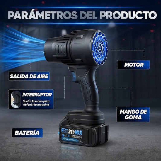 Kit Soplador Turbo Inalámbrico – Limpia Jardín, Auto y Taller en Segundos
